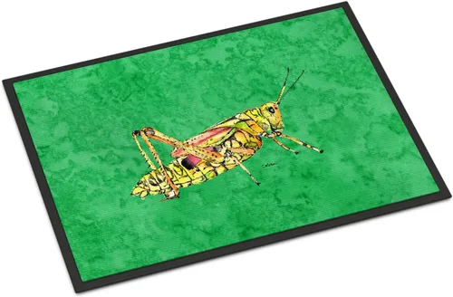 Caroline's Treasures 8849JMAT - Felpudo verde de 24 x 36 pulgadas, tapete para puerta delantera, interior y exterior, para entrada, antideslizante,