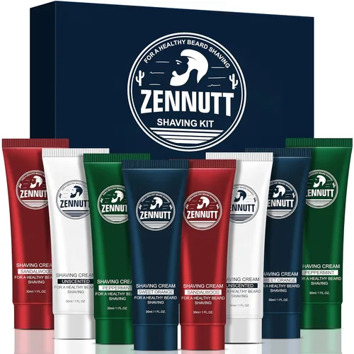 Crema de afeitar para hombre, 8 piezas, juego de regalo de crema de afeitado de viaje, kit de crema de afeitar de lujo para hombre, regalo único
