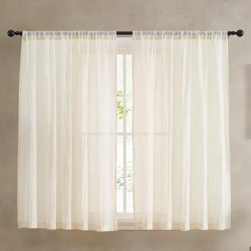 Miniatura 20 de French Connection - Cortina para ventana, juego de 2 paneles, semitransparente, decoración moderna del hogar, cortinas para sala de estar, comedor