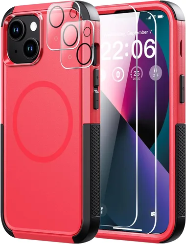 Miniatura 9 de Diverbox Funda para iPhone 13 [compatible con MagSafe] [con protector de pantalla] [a prueba de golpes] [a prueba de caídas] Funda de protección