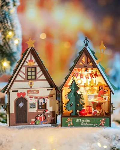 Miniatura 6 de Rolife Kit de casa de muñecas en miniatura de madera, kit de bricolaje de casa de madera en miniatura para adultos para construir, rompecabezas