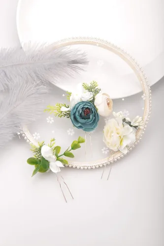 Miniatura 3 de Kercisbeauty Juego de 3 horquillas para el pelo de novia con perlas y perlas, accesorios para el cabello para fiesta de noche (paquete de 3)