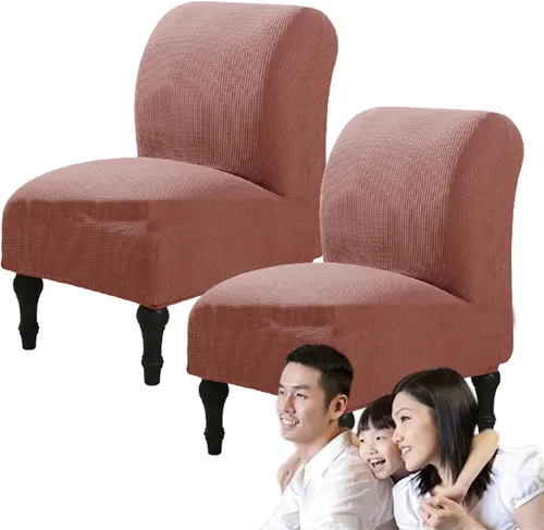 Miniatura 49 de Fundas elásticas para silla sin brazos, extraíbles y lavables, de elastano jacquard sin reposabrazos, protector de muebles para sala de estar, Verde