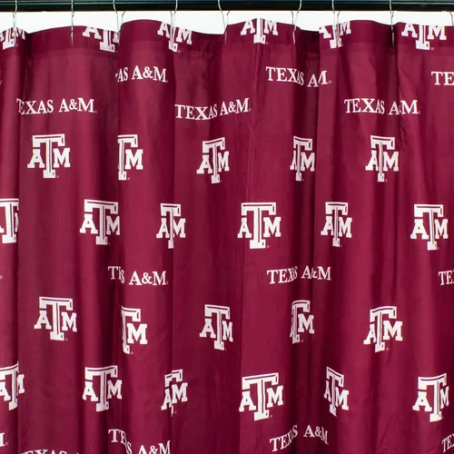 College Covers Everything Comfy Texas A&M Aggies Cortina de Ducha Brillante y Colorida Cover