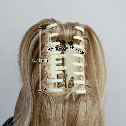 Miniatura 7 de Extensión de cola de caballo ondulada y rizada de 20 pulgadas de largo, peluca sintética de cola de caballo falsa con clip, extensiones de cabello