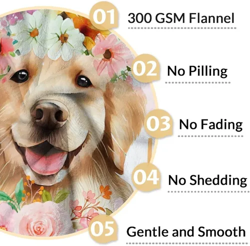 Miniatura 4 de Golden Retriever - Manta para niñas, tamaño de regazo de 30 x 40 pulgadas, manta de felpa suave y mullida, manta colorida y linda para sala de estar