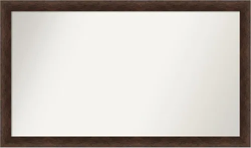 Miniatura 220 de Amanti Art Espejo de pared personalizado no biselado (24 x 27 pulgadas), marco estrecho de nogal chipre - varios tamaños personalizados - Espejo