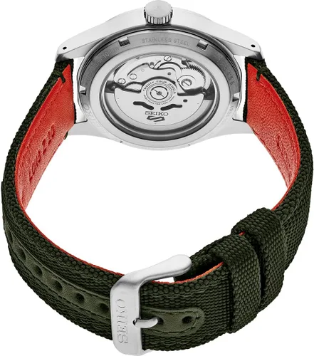 Miniatura 3 de SEIKO SRPH29 Reloj para hombre – 5 deportes – Automático con movimiento de cuerda manual, esfera verde, caja de acero inoxidable, correa de nailon