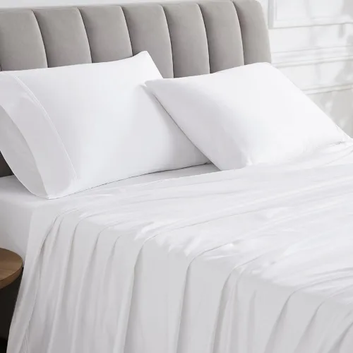 Miniatura 14 de Linen Closet Juego de sábanas de 1000 hilos de algodón egipcio de 4 piezas, 100% satén de algodón, ropa de cama de lujo con bolsillo profundo de 18