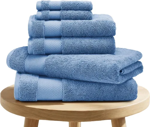 Miniatura 15 de BIOWEAVES 100% Algodón Orgánico 700 GSM Suave Juego de Toallas Premium de 6 Piezas Certificado GOTS, 2 Toallas de Baño, 2 Toallas de Mano y 2 Paños