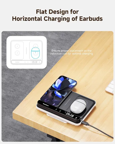 Miniatura 6 de Estación de carga dual de teléfono, cargador inalámbrico para Google Pixel 9a/9 Pro/9/8 Pro/7 Pro (no para 9 Pro Fold), para Pixel Watch 3/2/Fitbit