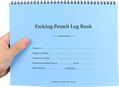 Miniatura 13 de SmartSign Libro de registro de permiso de estacionamiento pequeño - 7 x 8.5 pulgadas, diario de registro encuadernado con alambre, páginas impresas