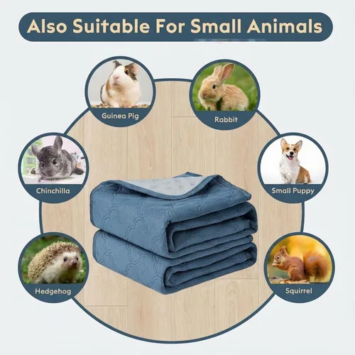 Miniatura 7 de FunFurry Forro lavable para jaula de conejillo de indias, paquete de 4 almohadillas reutilizables y lavables, ropa de cama impermeable