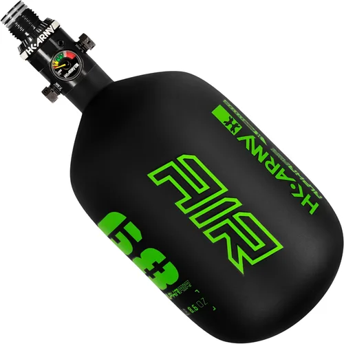 HK Army Tanque HPA de Paintball - Tanque de aire comprimido de fibra de carbono Alpha Air ultraligero - 48ci/4500 psi 68ci - Surge Negro Verde