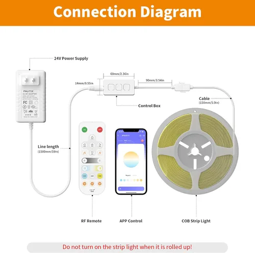 Miniatura 7 de PAUTIX Kit de controlador LED CCT SP542E Wi-Fi+Bluetooth, compatible con Alexa/Google Assistant, control remoto RF de aplicación, regulador LED CCT