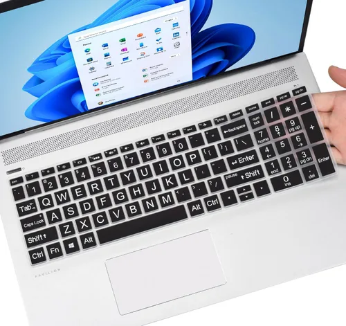 Miniatura 9 de Cubierta de teclado para portátil HP 15.6 15-dw 15-dy 15-da/db 15-ef 15-bs/bw 15-dy5033dx dy5073dx dy2073dx dy5399nr dy5599nr 15-dw4047nr Negro