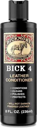 Bick 4 Acondicionador de cuero y limpiador de cuero de 8 onzas, no oscurece el cuero, seguro para todos los colores de ropa de cuero, muebles,