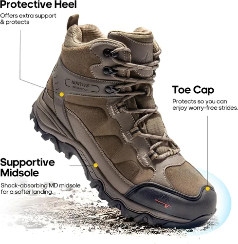 Miniatura 38 de NORTIV 8 - Botas de senderismo impermeables para hombre, zapatos de montañismo ligeros para exteriores
