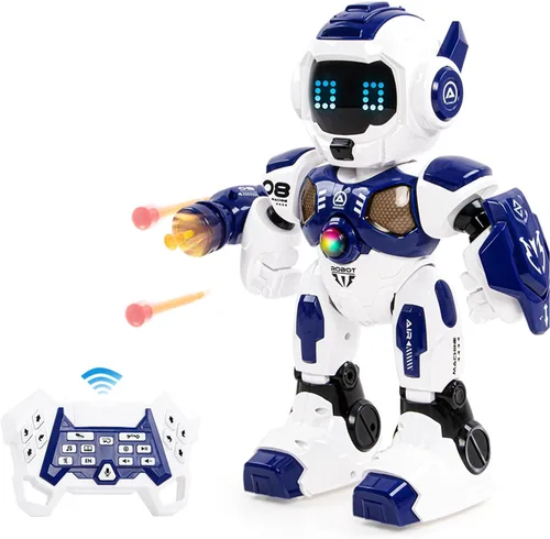 Miniatura 7 de Robot de juguete RC para niños de 3, 4, 5, 6, 7, 8, robot programable inteligente con detección de gestos, robot de control remoto para niños y Negro
