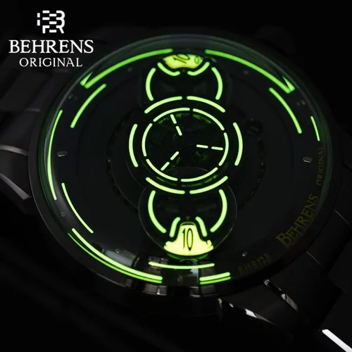 Miniatura 3 de BR BEHRENS ORIGINAL Reloj automático para hombre, colección Space Traveler de acero inoxidable, cristal de zafiro BHR012