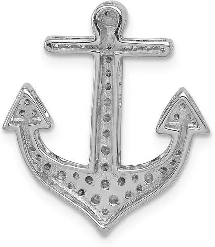Miniatura 3 de Colgante de oro blanco macizo de 14 k con diamantes de 14 qt.