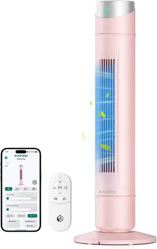 Miniatura 21 de ZAFRO Ventilador de torre inteligente para dormitorio, ventilador de torre oscilante de 120°, 28 pies/s de alta velocidad, 12 velocidades, 4 modos