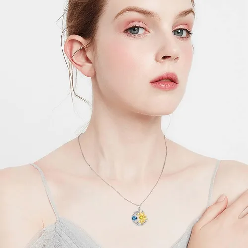Miniatura 5 de AOBOCO Collar de plata de ley 925 con luna y estrella celta para mujeres y niñas