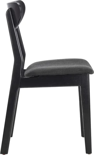 Miniatura 7 de SAFAVIEH Furniture Lucca - Juego de 2 sillas de comedor retro, color negro, madera, diseño tapizado de mediados de siglo, ideal para comedor, Cojín