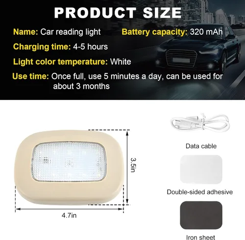 Miniatura 2 de Luz de techo magnética para coche, luz de techo interior para techo de coche, luz de cúpula interior de coche de 10 LEDs recargable por USB para RV