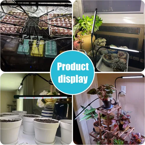 Miniatura 7 de Luces de cultivo negras para plantas de interior, luces de plantas con clip de 126 LED, lámparas de cultivo de plantas LED de espectro completo