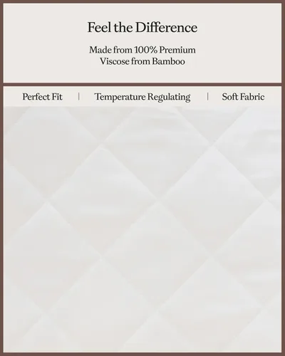 Miniatura 5 de Cozy Earth Protector de colchón de tamaño individual – 100% viscosa de bambú – Funda de colchón refrescante ligera que regula la temperatura