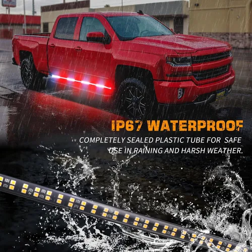 Miniatura 3 de XRIDONSEN 2 piezas de tiras de luces de emergencia para camiones de 70 pulgadas, 864 LED, luces estroboscópicas de tablero de funcionamiento, luces