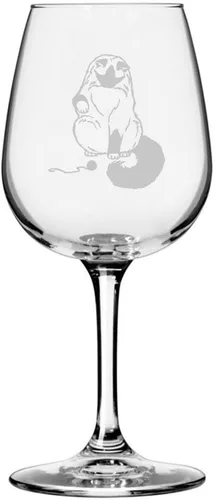 Miniatura 58 de Copa de vino de 12.75 onzas con temática de gato abisinio grabada para todo uso