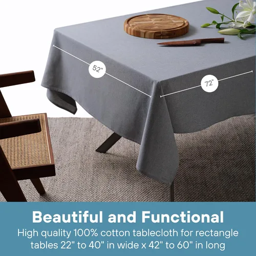 Miniatura 3 de MEEMA Mantel rectangular de algodón, mantel de verano para banquete de fiesta, boda y festival, mantel de primavera, ideal para exteriores e