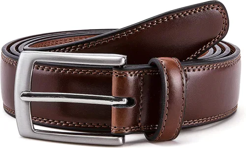 Miniatura 2 de MILORDE Cinturón de vestir de cuero genuino para hombre, hecho a mano, 100% cuero de vaca, diseños clásicos y modernos para trabajo, negocios y uso