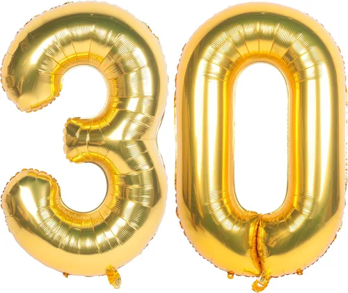 Miniatura 67 de Globos de helio de 40 pulgadas con dígitos dorados para fiesta de cumpleaños., Número 0, 40 pulgadas, número 0 oro 7