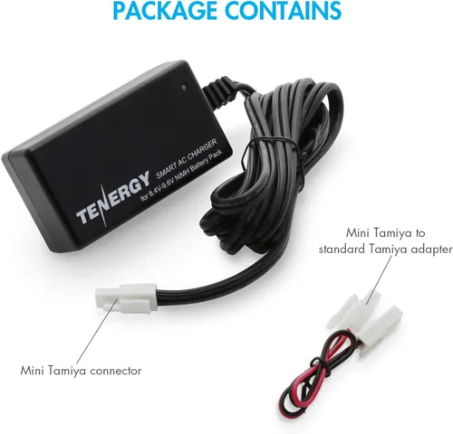 Miniatura 2 de Tenergy Cargador inteligente para paquetes de batería de 8.4 V - 9.6 V NiMH con mini conector Tamiya + adaptador estándar Tamiya