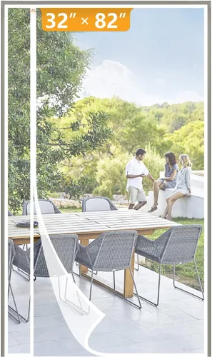 Miniatura 62 de Yotache Puerta mosquitera magnética reversible con apertura lateral izquierda y derecha, se adapta a puertas de 28 x 78 pulgadas, cortina de malla