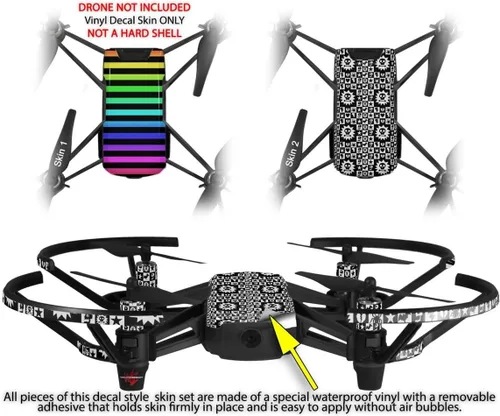 Miniatura 2 de Skin Wrap 2 Pack para DJI Ryze Tello Drone rayas arco iris Drone No Incluidas