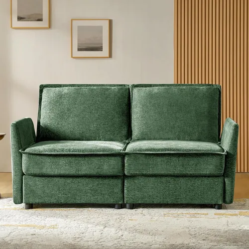 Miniatura 19 de HULALA HOME Sofá seccional modular, sofá grande en forma de U de 8 asientos con otomano de almacenamiento, sofá cómodo de chenilla con asiento