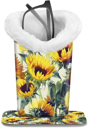 Miniatura 25 de Fintie Soporte para anteojos forrado de felpa con base magnética, estuche de cuero vegano prémium para lentes