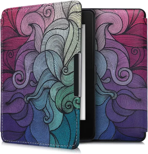 Miniatura 27 de kwmobile Funda compatible con Amazon Kindle PaperWhite - Funda para lector electrónico - Azul pez pequeño/azul claro/blanco