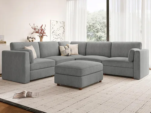 Miniatura 30 de Sofá biplaza extragrande de 83.5 pulgadas, sofás para sala de estar, sofá nube de felpilla de asiento profundo, sofá modular seccional, funda
