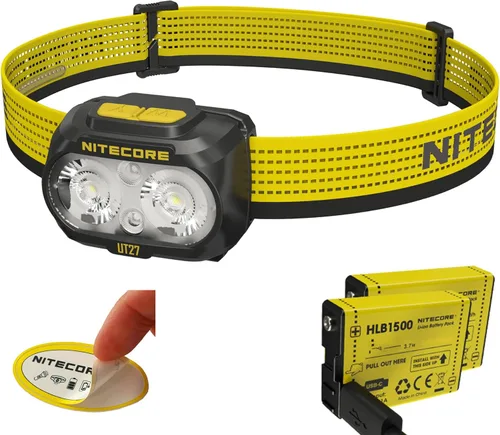 Nitecore UT27 MCT Pro 800 lúmenes Linterna frontal para correr recargable USB-C Dual Power con 3 temperaturas de color Luz roja Ligera para