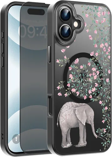 Miniatura 78 de Goodon Funda para iPhone 17 Pro con protector de pantalla de privacidad, compatible con Magsafe, a prueba de golpes, translúcida mate, bonita funda