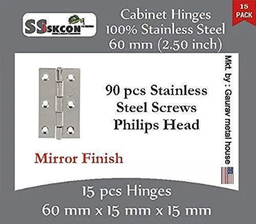 Miniatura 3 de ssiskcon - Bisagras plegables de acero inoxidable de 2.5 pulgadas x 5/8 x 5/8 pulgadas para armario, 60 x 15 x 15 pulgadas