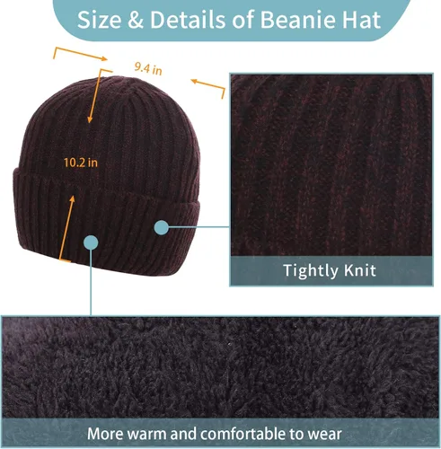 Miniatura 3 de Ecodudo Gorro y bufanda con pantalla táctil para hombres y mujeres (punto acanalado)