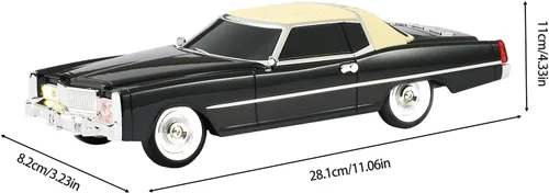 Miniatura 7 de Altavoz Bluetooth American Retro para automóvil, modelo de automóvil retro con rueda móvil, estéreo HD, emparejamiento TWS, luz ambiental LED, carga