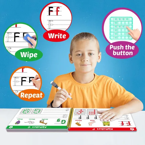 Miniatura 3 de Aizweb Práctica de escritura a mano para niños, aprender a escribir, actividades de aprendizaje preescolar preescolar de jardín de infantes, libro