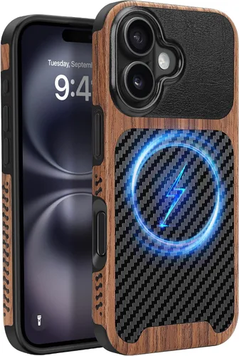 Miniatura 16 de Funda magnética ZZDZZ compatible con iPhone 14 Plus [Compatible con Magsafe] Diseño de cuero premium TPU híbrido a prueba de golpes (Negro)